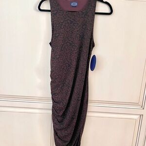 Scoop Women's Black and Brown Midi Dress